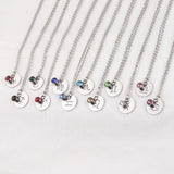 Misa Round Plate Birthstone Necklace